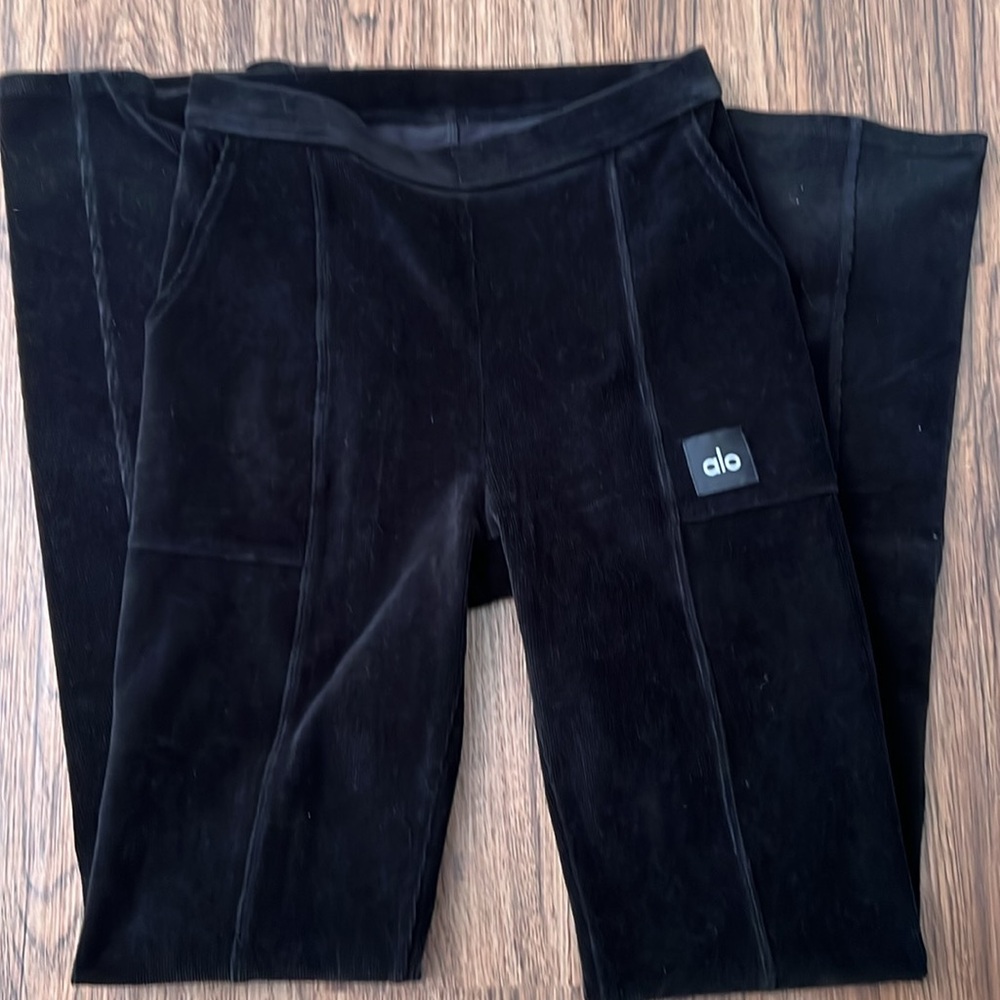 Alo micro corduroy high-waist winter break flare pant